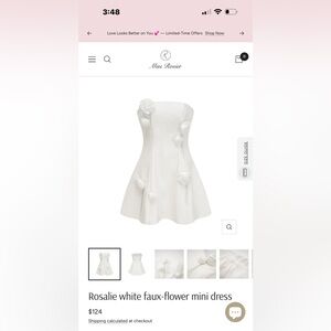 Rosalie White Faux-Flower Mini Dress